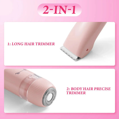 Dual-Use Charging Electric Hair Trimming Tool for Ladies, Dual Head Design for Facial & Body Grooming, Cordless Washable Device for Wet & Dry Daily Skin Grooming Supplies