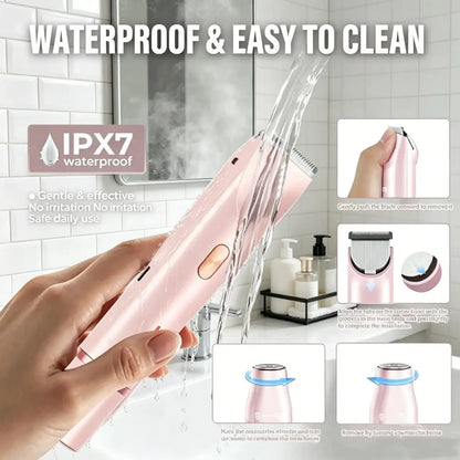 Dual-Use Charging Electric Hair Trimming Tool for Ladies, Dual Head Design for Facial & Body Grooming, Cordless Washable Device for Wet & Dry Daily Skin Grooming Supplies